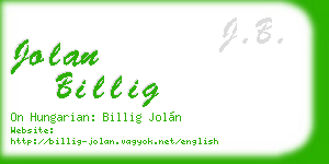 jolan billig business card